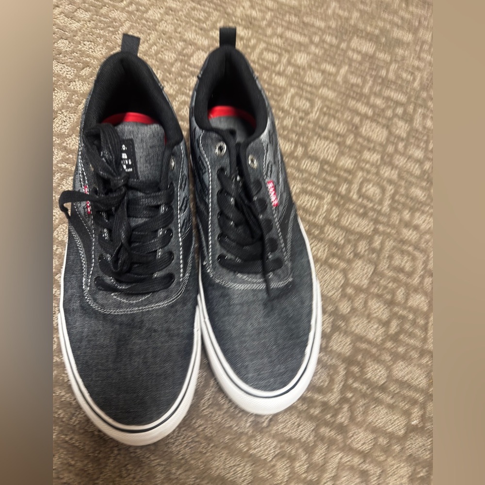 Levi's Men's Black Canvas Lace-Up Sneakers with White Sole